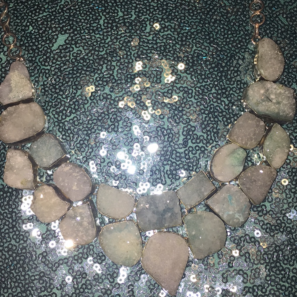 Hand Crafted Crystal Silver Plated Necklace